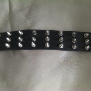 RARE Black Leather Wrist Band